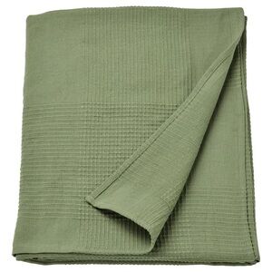 Soft Olive Green Textured Throw Blanket